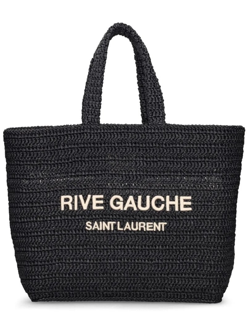 Black Raffia Rive Gauche Tote Bag Saint Laurent