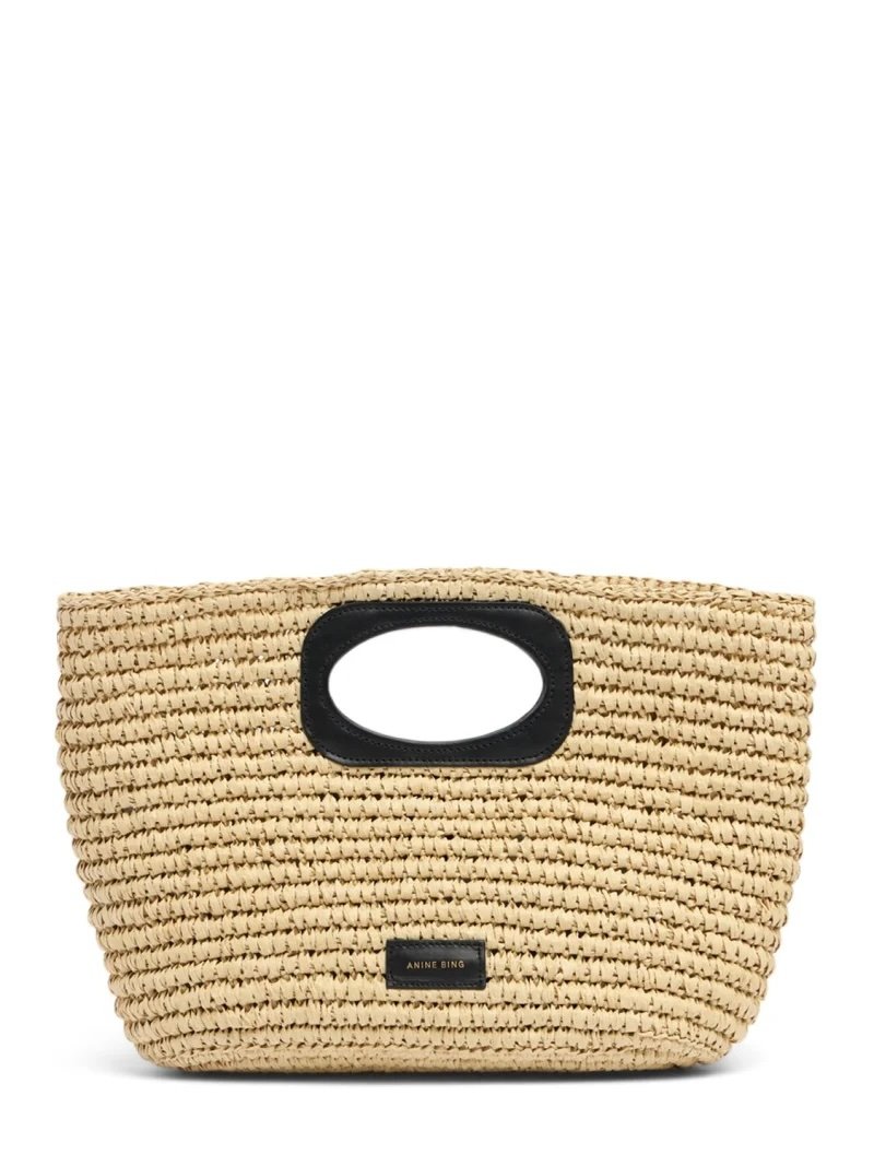 Raffia and Leather Bag Anine Bing