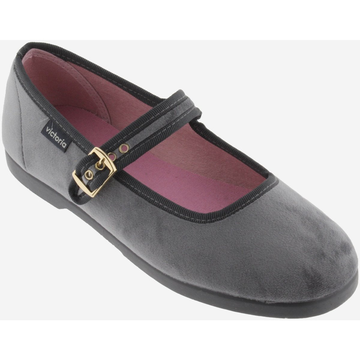 Gray velvet strap ballerinas Victoria