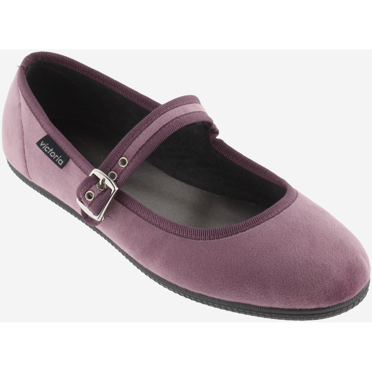 Purple velvet strap ballerinas Victoria