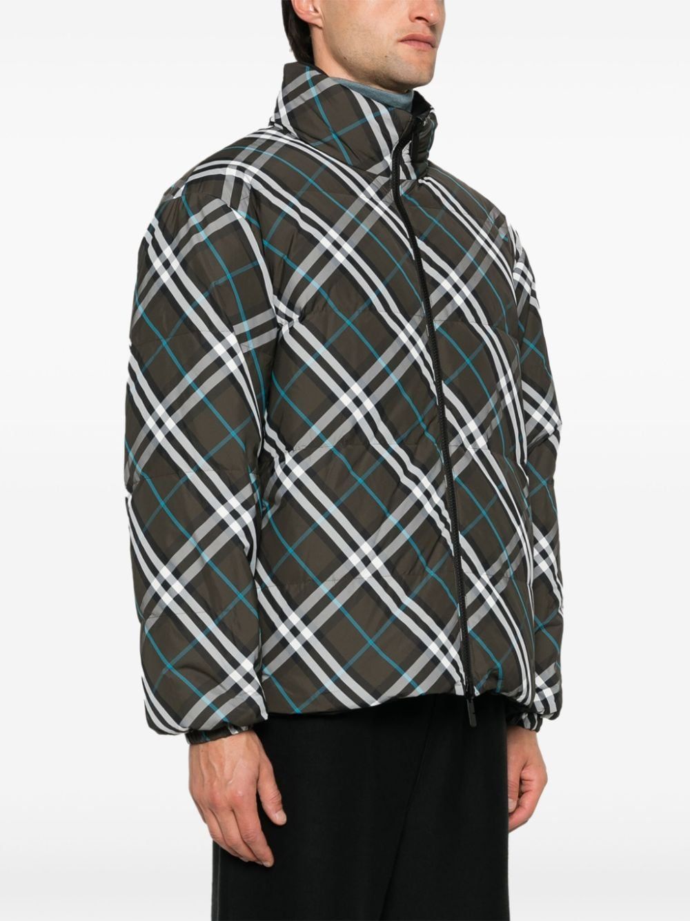 Reversible striped Burberry puffer coat