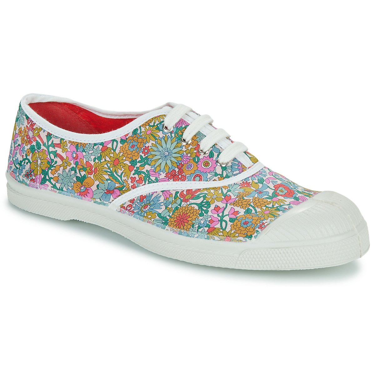 Bensimon white shoes with Liberty fabric