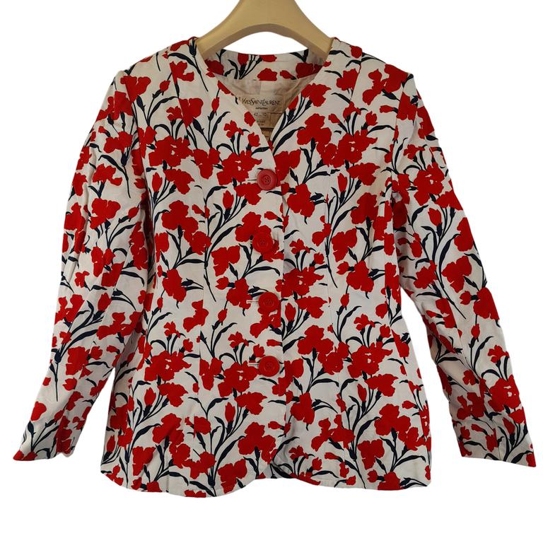 Red floral jacket Yves Saint Laurent