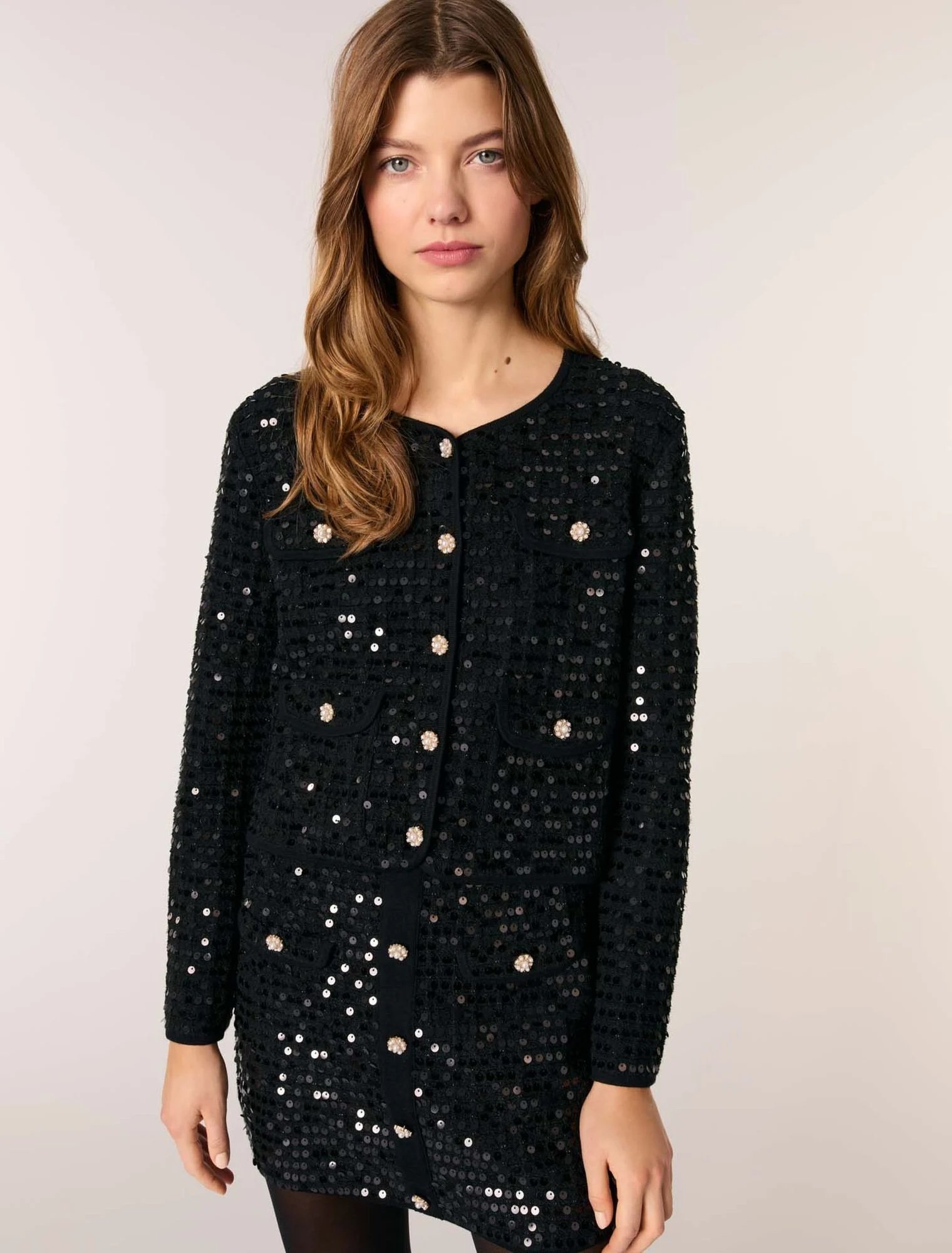 Black cardigan with sequins Maje