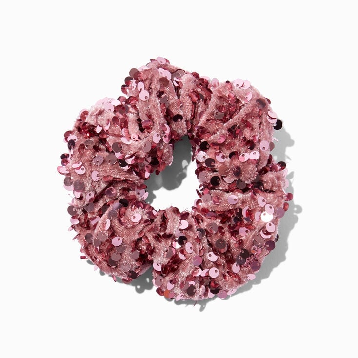 Pink sequin hair scrunchie Claire's