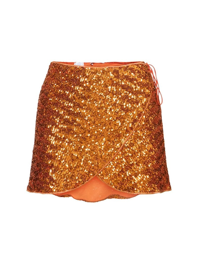 Short orange sequin skirt Oséree Swimwear