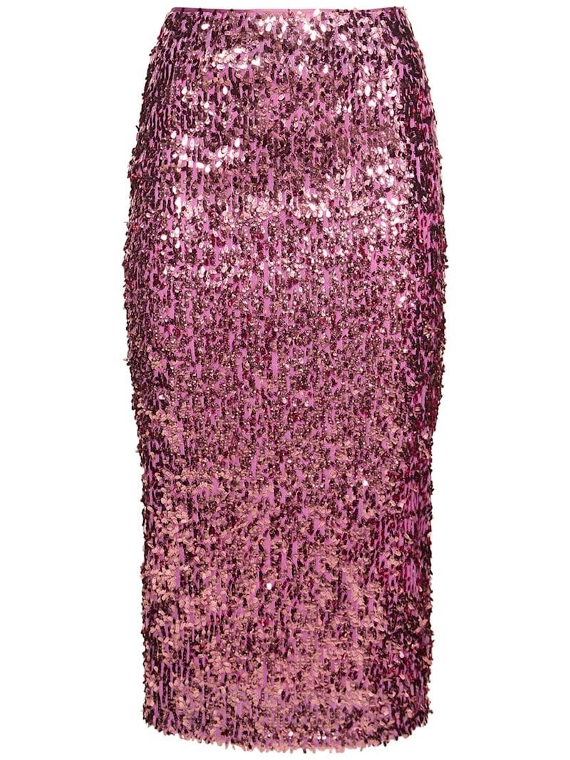 Pink pencil sequin skirt Rotate