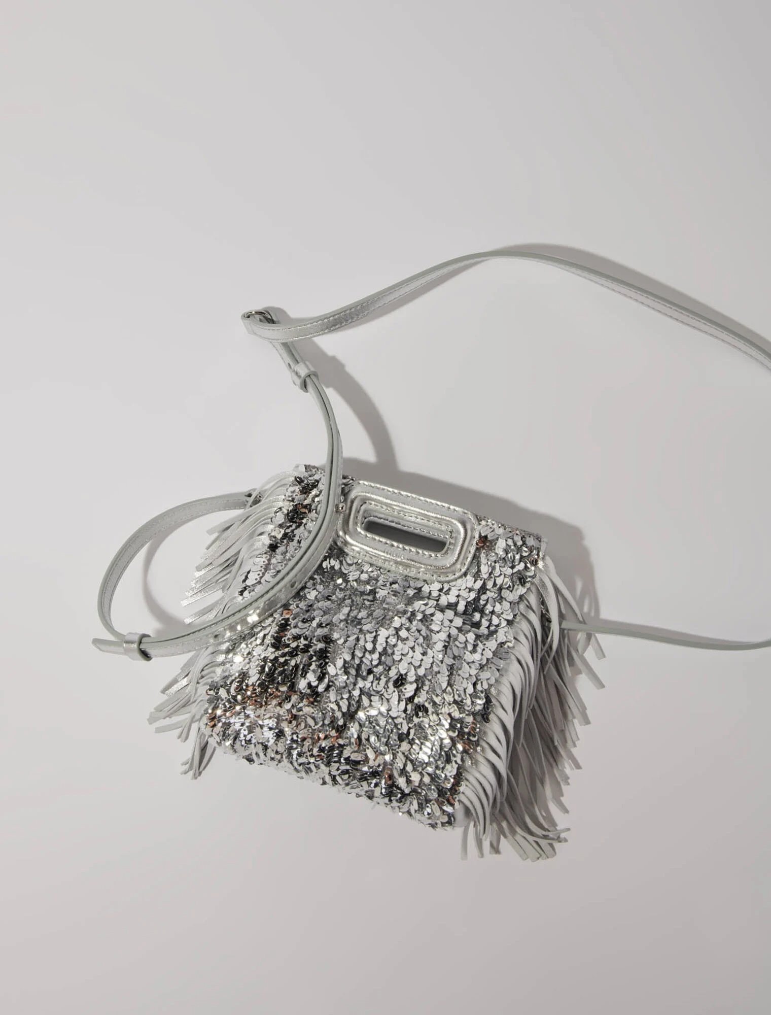 Gray sequin bag Maje