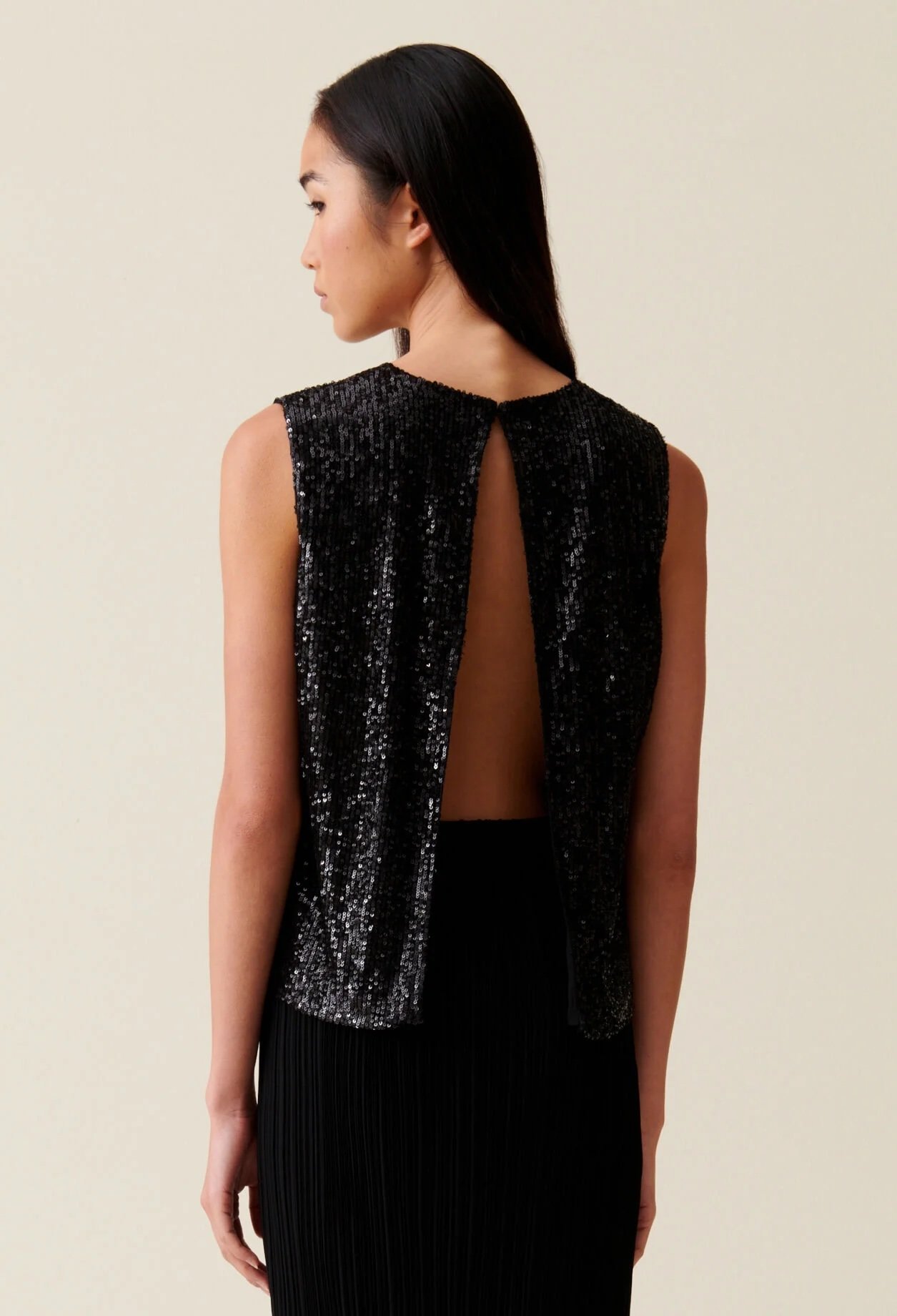 Black slit top with sequins Claudie Pierlot