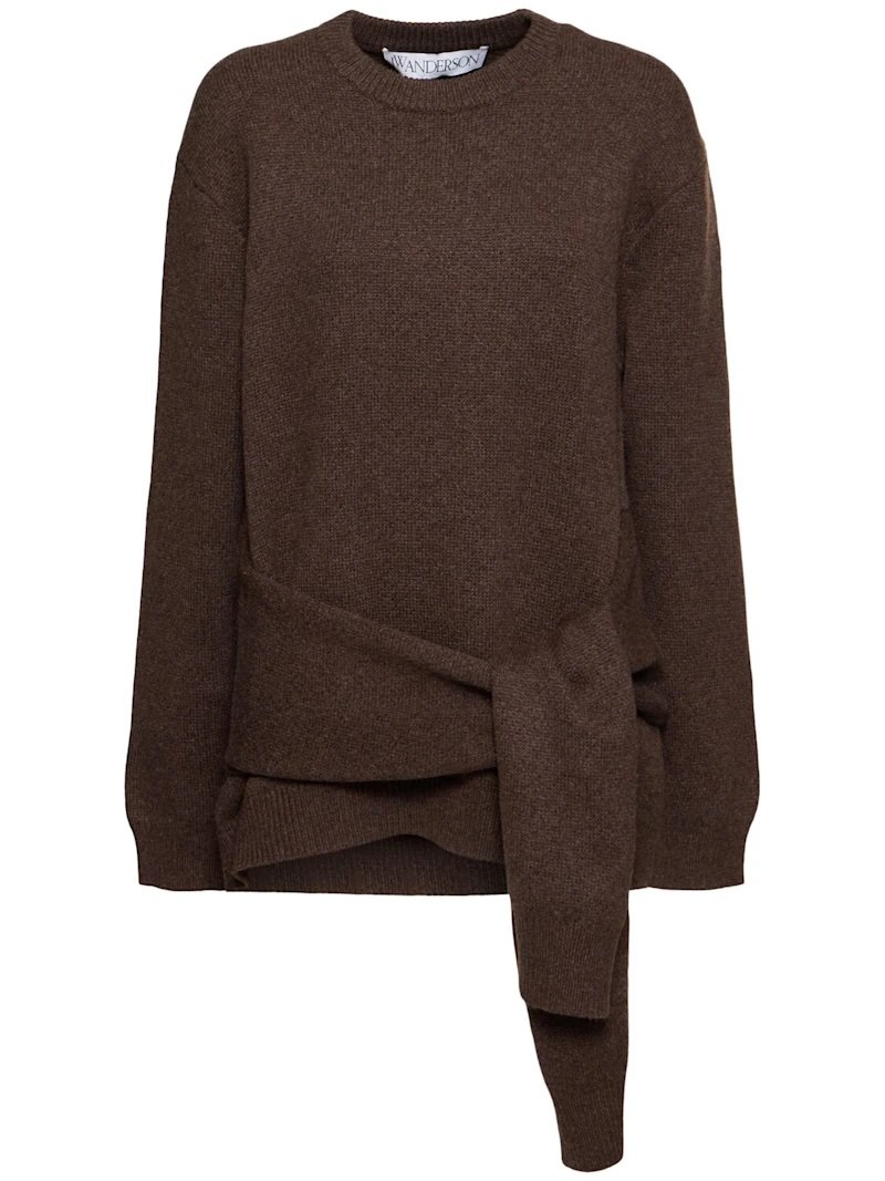 Brown draped knit pullover JW ANDERSON