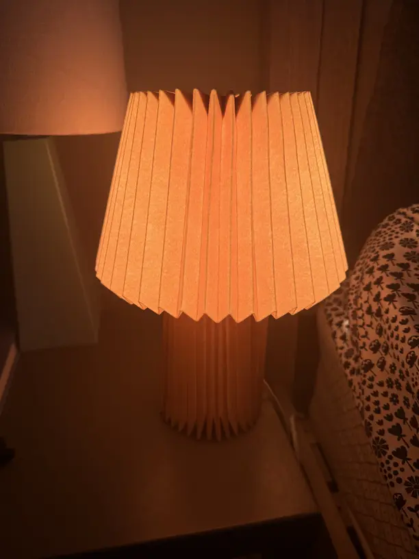 Folded paper bedside lamp