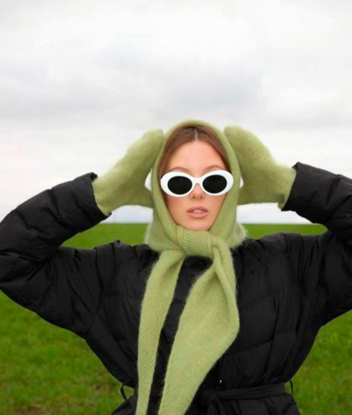 Hide hood crochet scarf