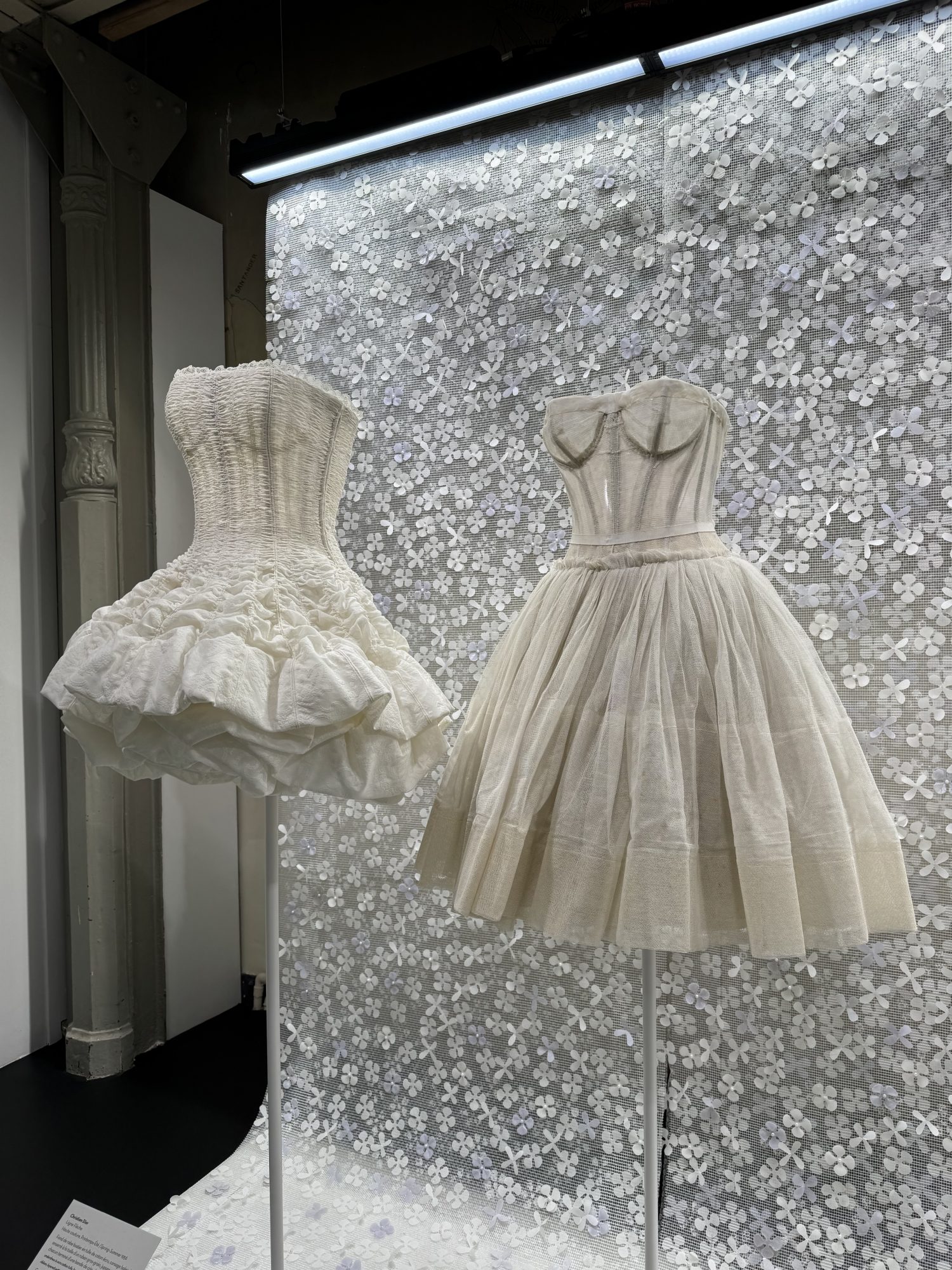 Robes Dior et Alaïa, expo mode Paris, photo Pauline PINOT