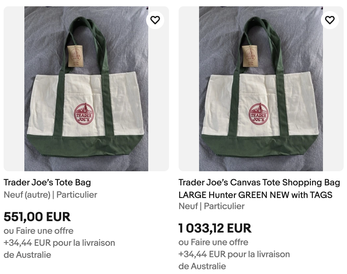 Resale Trader Joe's Cotton Bag eBay