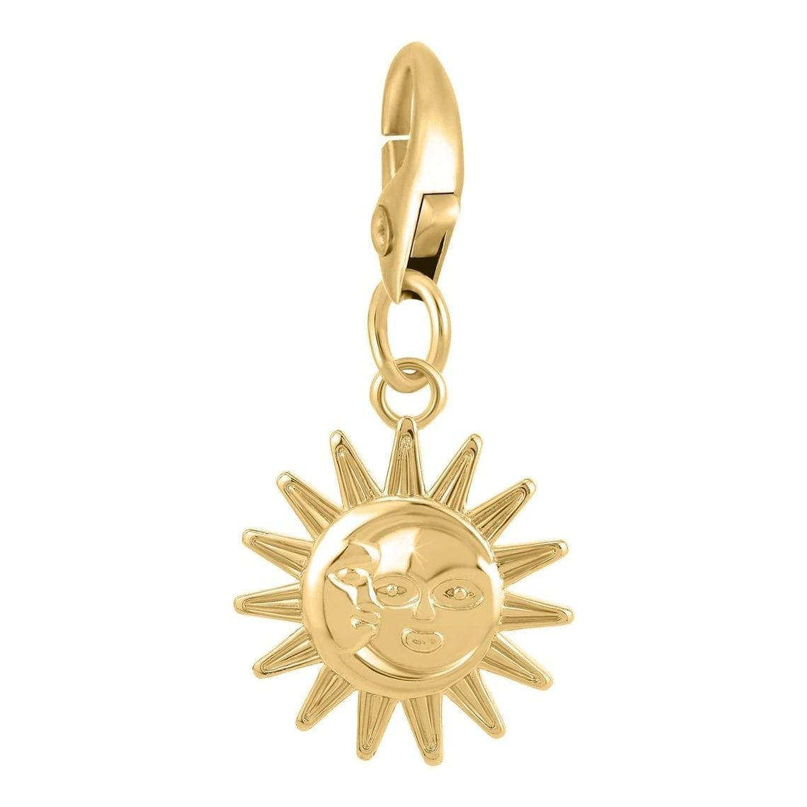 Golden sun and moon charm
