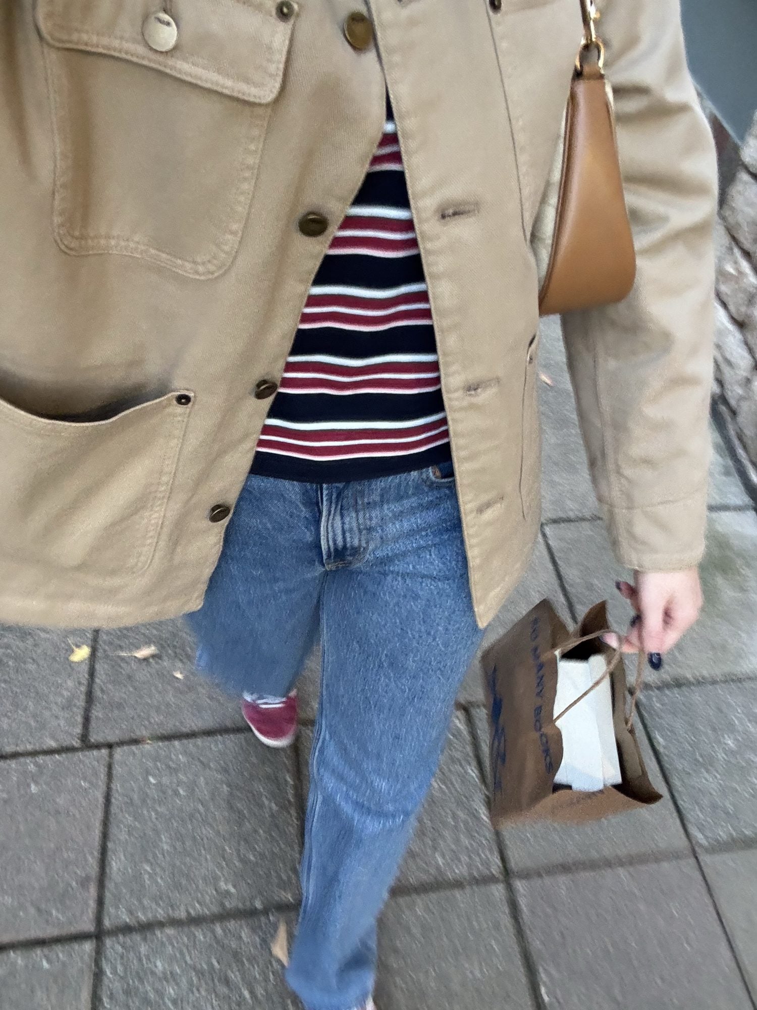 Look with striped top