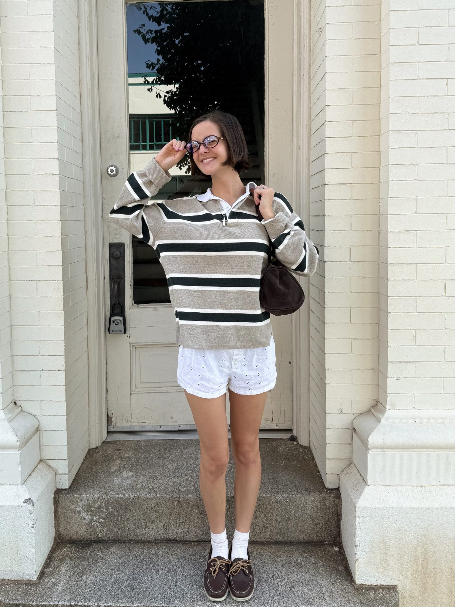 Trend striped polo outfit