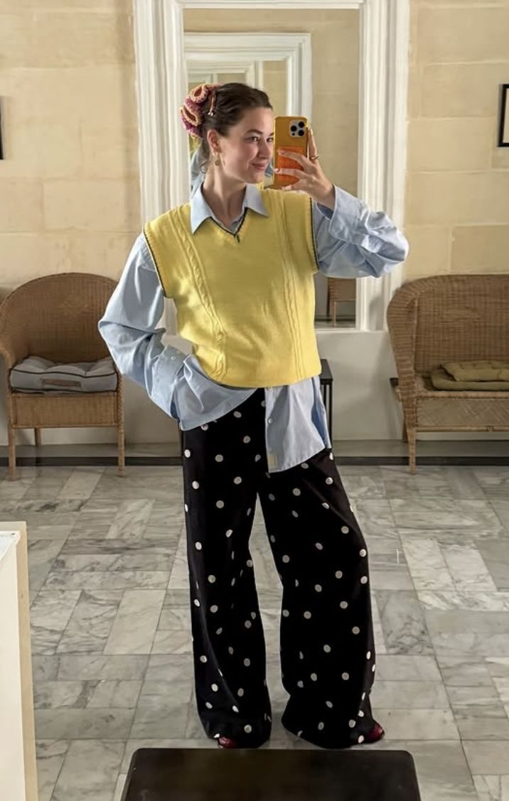 The polka dot print is back like never before! 24 Black pants with white dots
