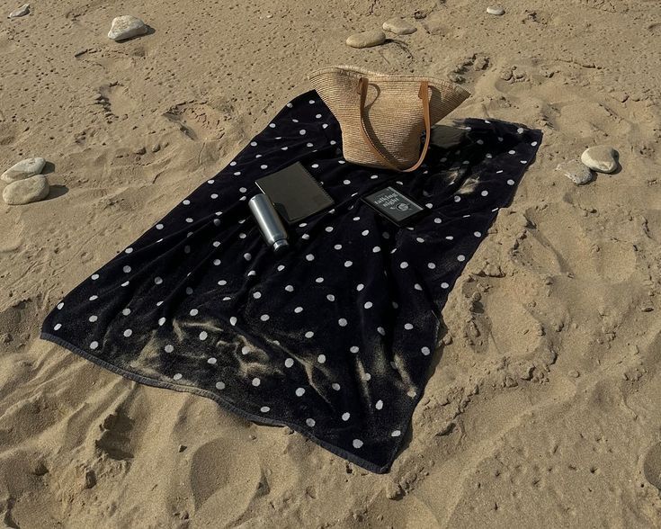 The polka dot print is back like never before! 37 Black polka dot beach towel