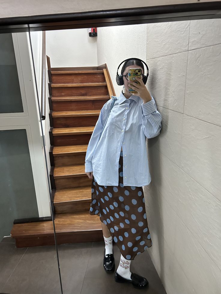 The polka dot print is back like never before! 4 Striped and polka dot outfit