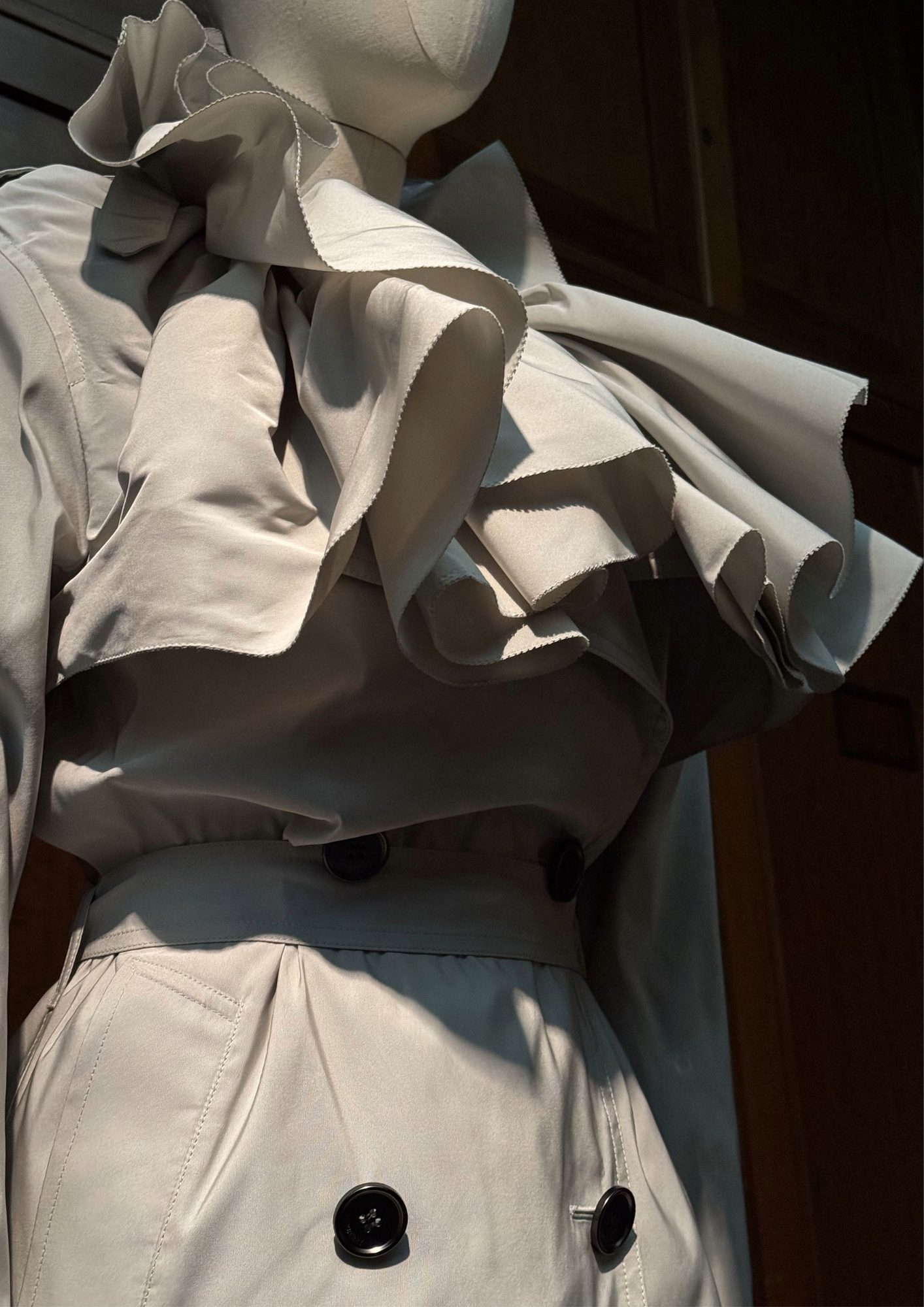 The Burberry Trench: Crafting an Icon - the meeting at the V&A Museum 10 Burberry trench collar exhibition London